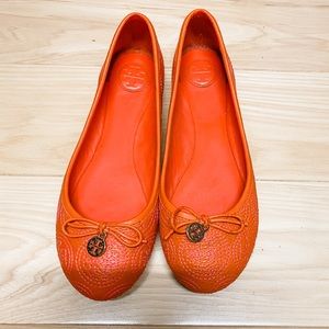 Orange Tory Burch flats size 7.5